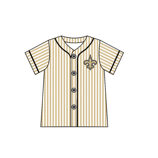 preorder(moq 5) Baby Boys Saints Team Gold Stripes Shirts 7.26