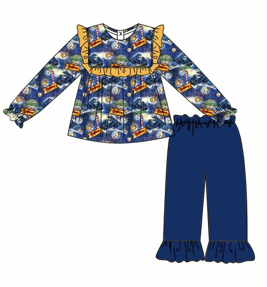 Preorder(moq 5) Baby Girls Clothes Tunic Tops Ruffle Pants Set 8.16