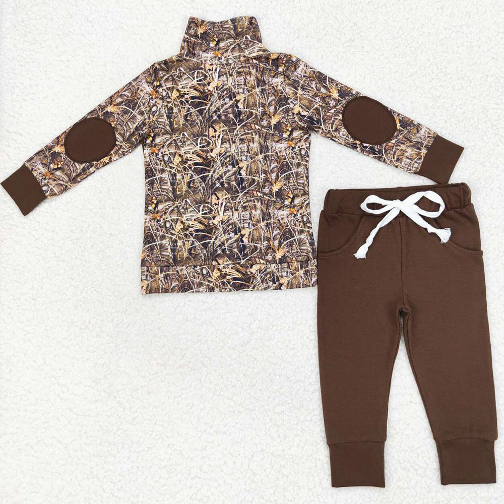 Baby Boys Clothes Fall Camo Grasses Pullovers Tops Shirt Pants Clothes Sets BLP0495