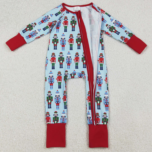 Baby Boys Rompers Christmas Soldiers Zipper Footie Rompers LR2599 9.20