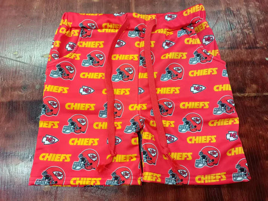 Preorder moq 5 Baby Boys Red Hats Chiefs Pockets Team Shorts Bottoms 5.9