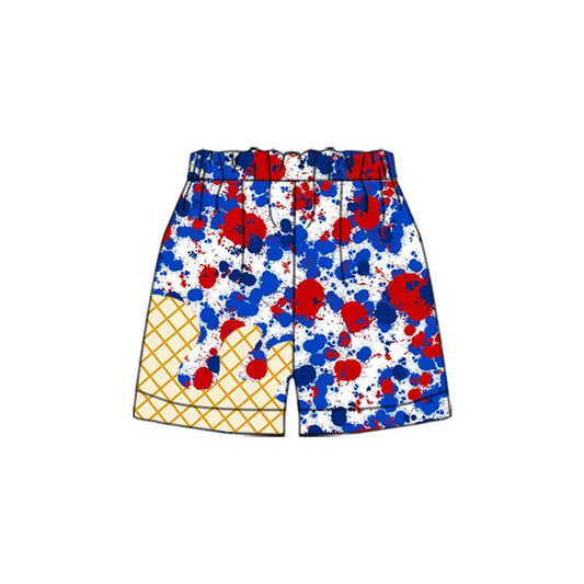Preorder(moq 5) Baby Boys Blue Red Drips Sports Shorts 5.10