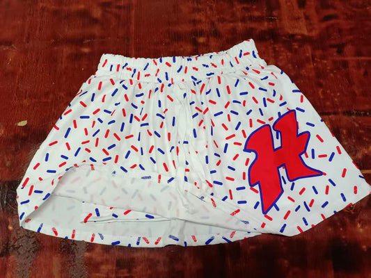 Preorder moq 5 Baby Girls Red H Ice Cream Team Short Skirts Bottoms 5.9