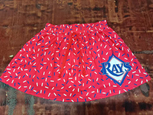 Preorder moq 5 Baby Girls Red Ice Cream Rays Team Short Skirts Bottoms 5.9