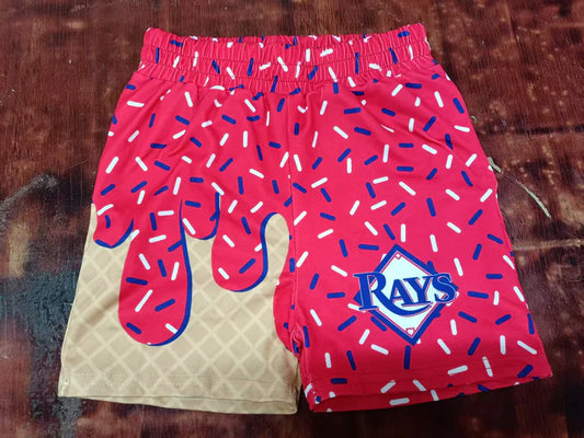Preorder moq 5 Baby Boys Red Ice Cream Rays Team Shorts Bottoms 5.9