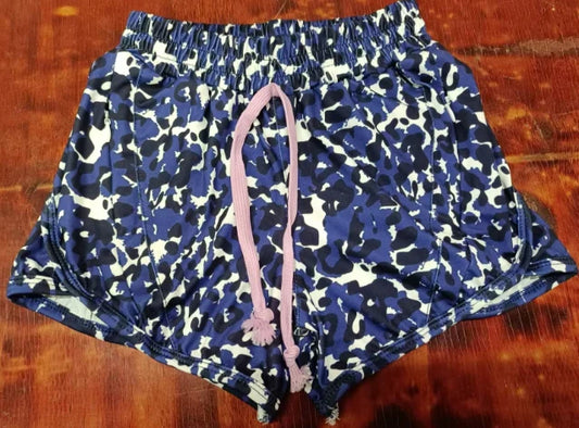 Preorder moq 5 Baby Girls Navy Camo Team Shorts Bottoms 5.9