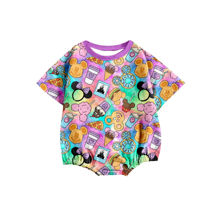 preorder(moq 5) Baby Girls Cartoon Mouse Short Sleeve Rompers 12.26