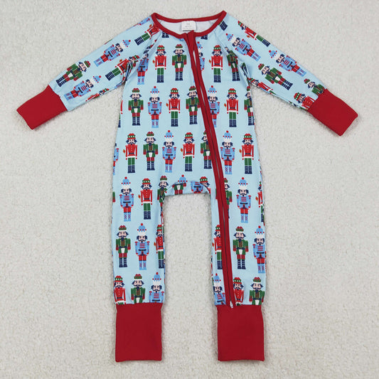 Baby Boys Rompers Christmas Soldiers Zipper Footie Rompers LR2599 9.20