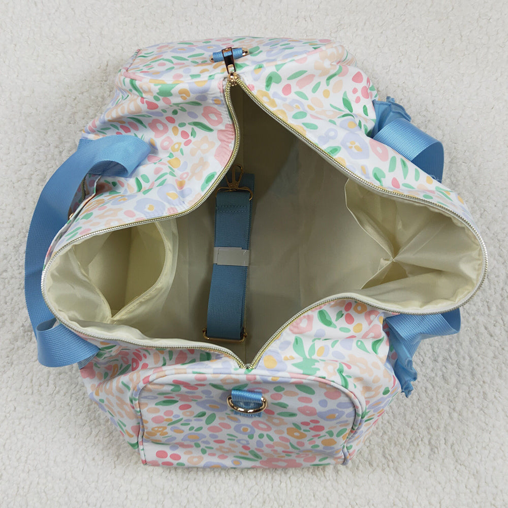 Kids Children Adult Bags Blue Ruffle Colorful Leopard Print Gym Duffle Bags BA0292 7.7