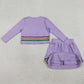 Baby Girls Clothes Mardigras Stripe Top Skirt Short Clothes Sets GLD1573