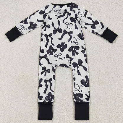 Baby Kids Rompers Black Bows Girls Zipper Rompers LR2253 6.9