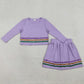 Baby Girls Clothes Mardigras Stripe Top Skirt Short Clothes Sets GLD1573