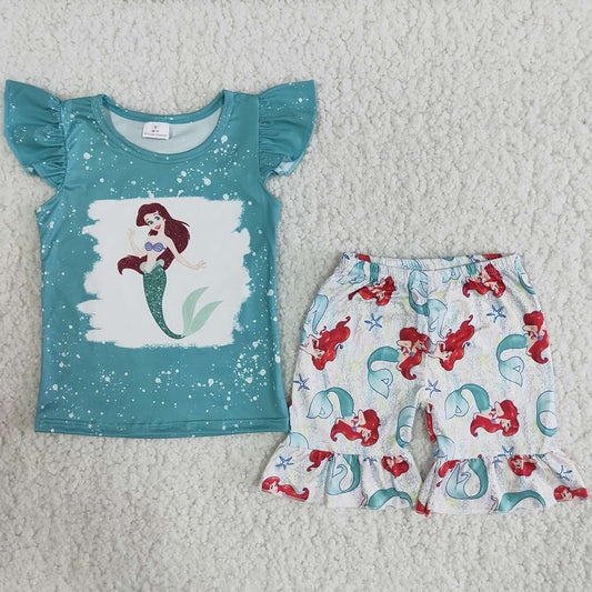Wholesale Baby Girl Clothes Set Summer Kids Clothes Short Sleeve Ruffle Shorts Girls Outfits B5-14