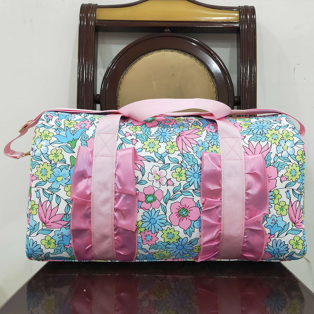 Pink Baby Girls Adult Bags Ruffle Floral Print Gym Duffle Bags BA0291 4.22