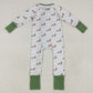 Baby Boys Rompers Long Sleeves Green Ducks Plaid Zipper Rompers LR2269 6.24