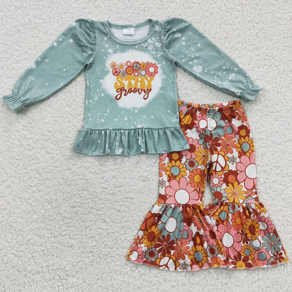 Fall Baby Girl Clothes Long Sleeve Bell Pants Sets GLP0502