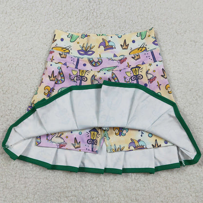 Baby Girls Skirts Mardigras Anchors Crocodiles Yoga Active Skirt Shorts Bottom GLK0163