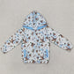 Baby Girls Clothes Tops Ducks Mallard Hunting Blue Hooded Top Zip Tops GT0875
