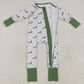 Baby Boys Rompers Long Sleeves Green Ducks Plaid Zipper Rompers LR2269 6.24