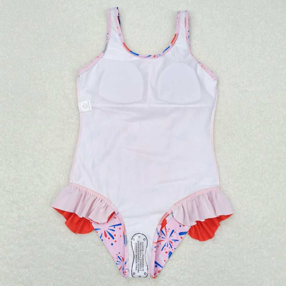 Baby Girls Swimsuits Summer Pink Popsicle Sleeveless One Piece Swimsuits S0333