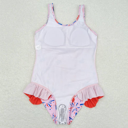 Baby Girls Swimsuits Summer Pink Popsicle Sleeveless One Piece Swimsuits S0333