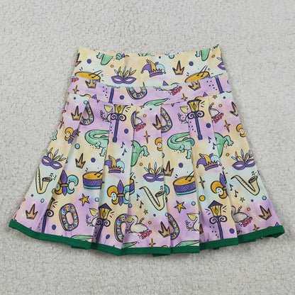 Baby Girls Skirts Mardigras Anchors Crocodiles Yoga Active Skirt Shorts Bottom GLK0163