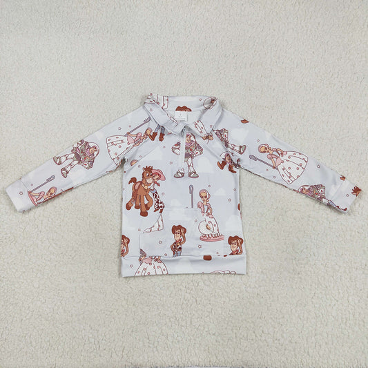 Baby Girls Clothes Tops Long Sleeves Cartoon Zipper Pocket Hoodies Tops GT0989 5.8