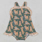 Baby Infant Girls Rompers Green Strap Dogs Ruffle Rompers SR2986 5.1
