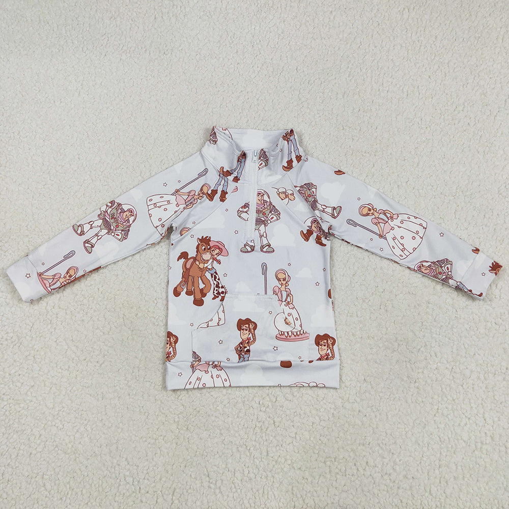 Baby Girls Clothes Tops Long Sleeves Cartoon Zipper Pocket Hoodies Tops GT0989 5.8