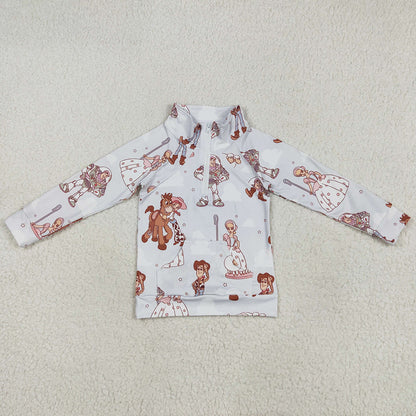 Baby Girls Clothes Tops Long Sleeves Cartoon Zipper Pocket Hoodies Tops GT0989 5.8