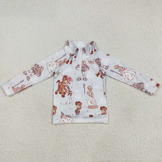 Baby Girls Clothes Tops Long Sleeves Cartoon Zipper Pocket Hoodies Tops GT0989 5.8