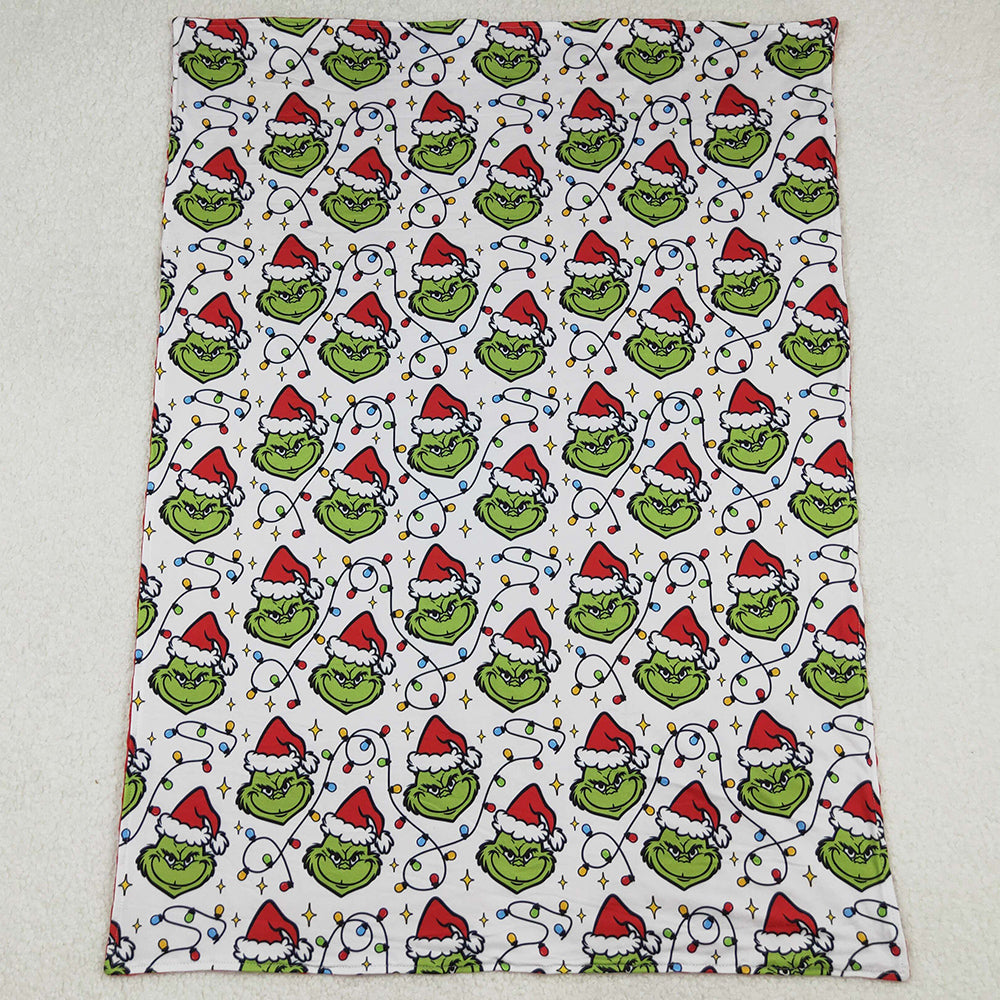 Baby Kids Blankets Christmas Lights Green Face Plaid Blankets BL0222 9.20