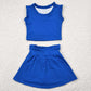 Baby Girls Clothes Hot Blue Sleeveless Top Skorts Yoga Sets GSD2391 4.29
