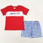 Baby Boys Clothes 4th Of July Flag Red Shirts Summer Shorts Kids Sibling Clothes Sets BSSO0584