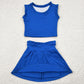 Baby Girls Clothes Hot Blue Sleeveless Top Skorts Yoga Sets GSD2391 4.29