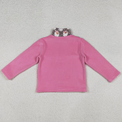 Baby Girls Clothes Tops Santa Claus Leopard Christmas Half Zipper Pullover Tops GT1151 9.20