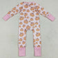 Baby Girls Rompers Long Sleeves Pink Bows Pumpkins Footie Zipper Rompers LR2271 7.9