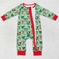 Baby Infant Boys Rompers Christmas Green SIbling Girls Zip Rompers LR1055
