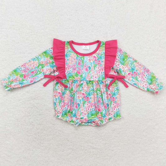 Baby Infant Girls Rompers Seaweed Bows Long Sleeve Rompers LR1295