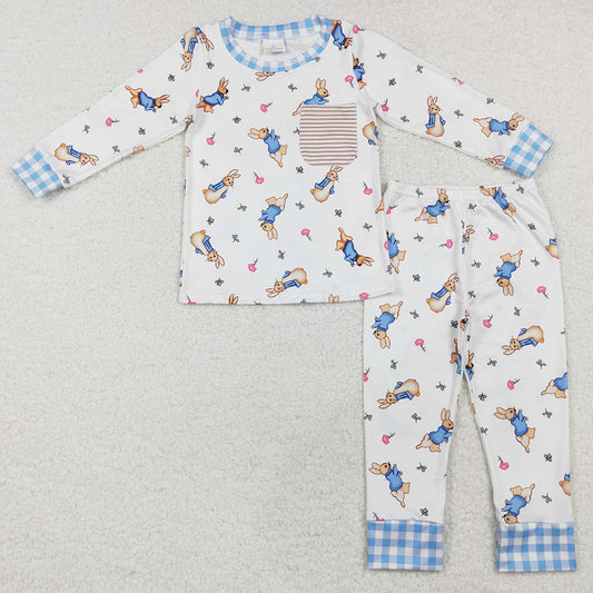 Baby Boys Pajamas Easter Bunny Pocket Top Pants Pajamas Clothing Sets BLP1046