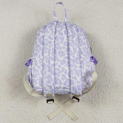 Baby Kids Girls Backpacks Lavender Leopard Backpack Zip Back Bags BA0239 4.29