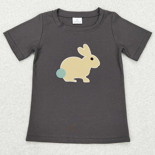 Baby Boys Clothes Easter Rabbit Embroidery Short Sleeve Tee Shirts Tops BT0444