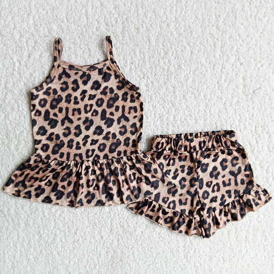 New Fashion Baby Girl Clothes Leopard Boutique Toddler Girls Clothes Set A10-12