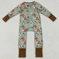 Baby Boys Rompers Green Dog Ducks Hunting Zipper Footie Rompers LR2234 6.26