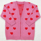 Baby Girls Sweater Valentines Hearts Pink Long Sleeve Sweaters