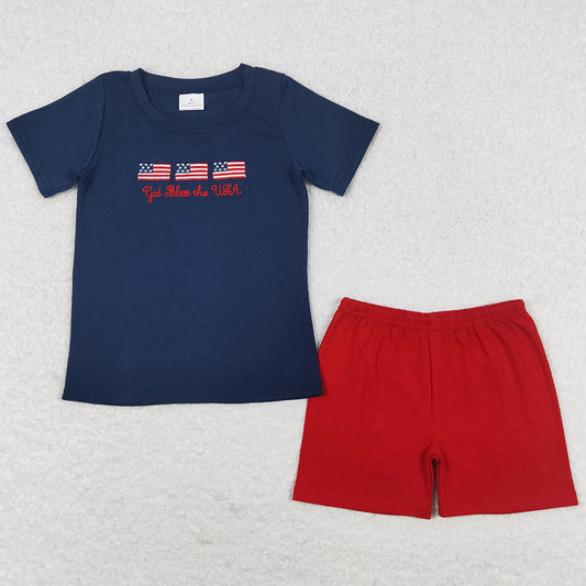 Baby Boys Clothes 4Th Of July Flags Sibling Summer Shorts Girls Boys Clothes Sets BSSO0713