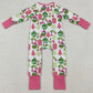 Baby Girls Rompers Green Face Gifts Christmas Zipper Footie Rompers LR2588 9.20
