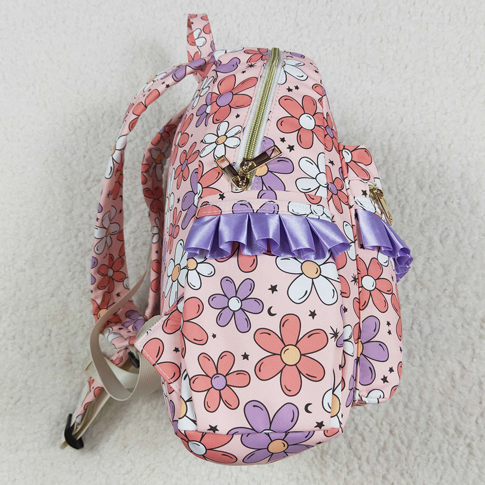 Baby Kids Girls Backpacks Pink Flowers Backpack Zip Back Bags BA0240 4.29