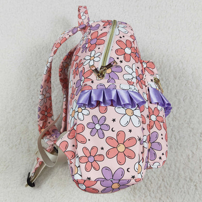 Baby Kids Girls Backpacks Pink Flowers Backpack Zip Back Bags BA0240 4.29