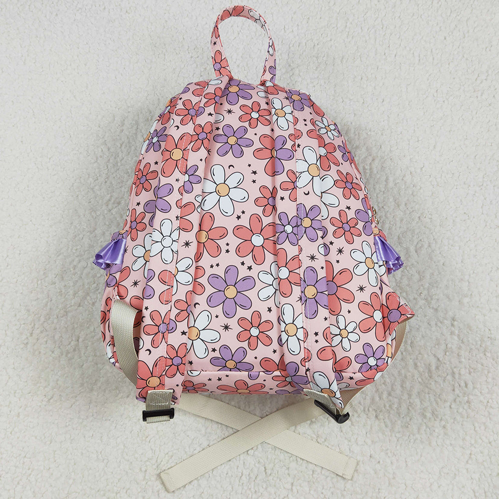 Baby Kids Girls Backpacks Pink Flowers Backpack Zip Back Bags BA0240 4.29